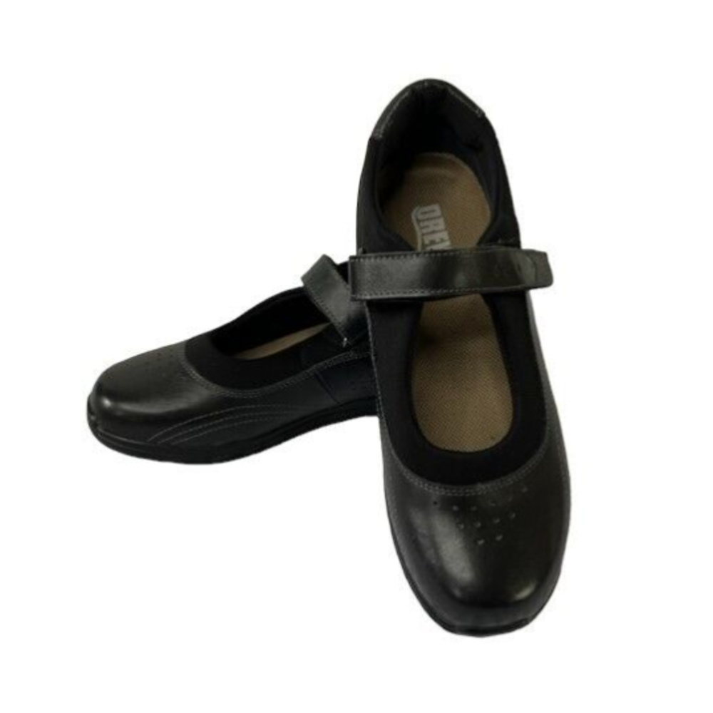 Drew Rose Black Leather Mary Jane Orthotic Comfort Shoes Size 8 - Picture 1 of 8
